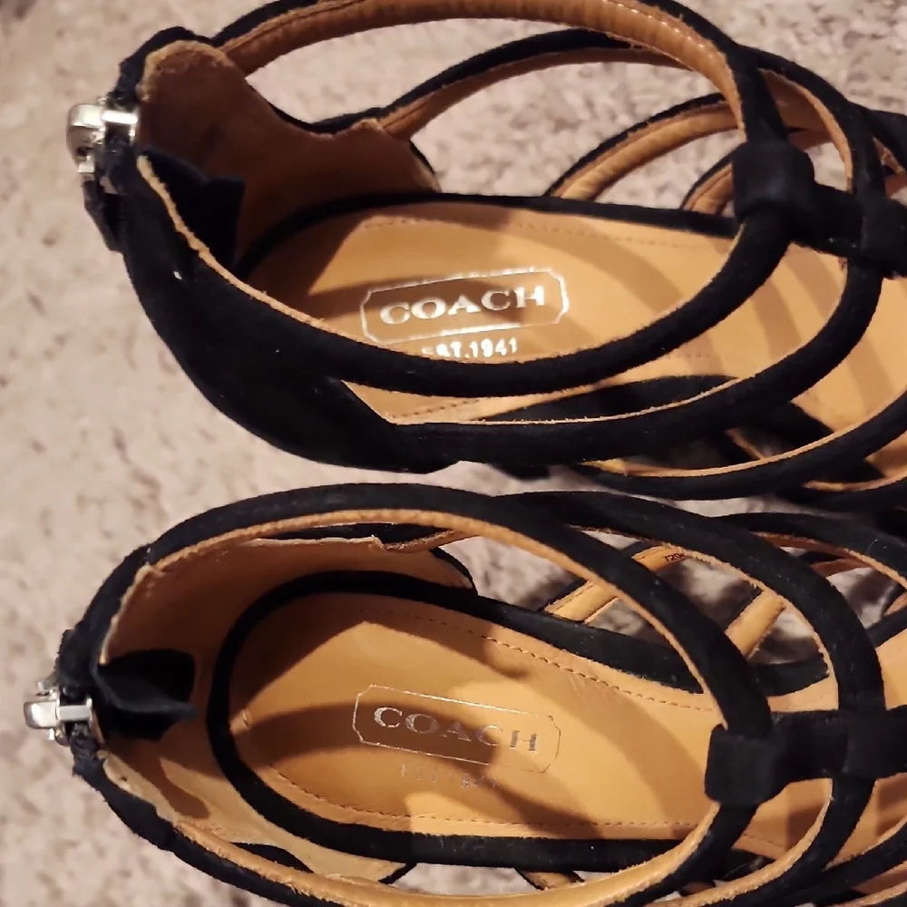 Coach Black Stiletto Heels with Cage Design - Picture 3 of 4